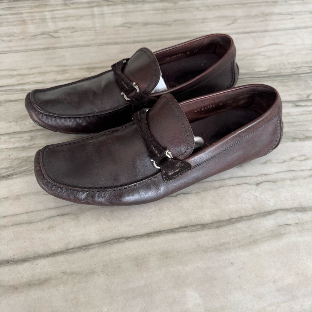 Salvatore Ferragamo Dark Brown ‘Granprix’ Loafers - Size 12